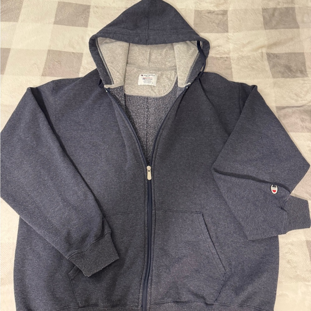 Men's Gray Zip-Up Hoodie Sweater